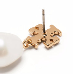 Tory Burch Kira Pearl Double Hoop Earrings