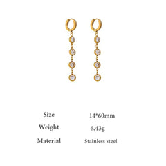 Gold Dangle Earrings with Cubic Zirconia - Two-Style Set