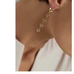 Gold Dangle Earrings with Cubic Zirconia - Two-Style Set