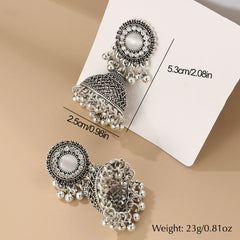 Exquisite Silver Oxidized Jhumka Earrings