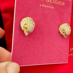 Lavender Enamel With Crystal Eagle Stud Earrings