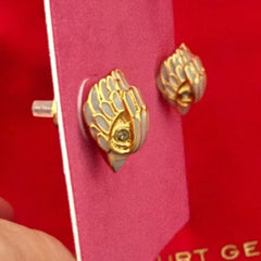 Lavender Enamel With Crystal Eagle Stud Earrings