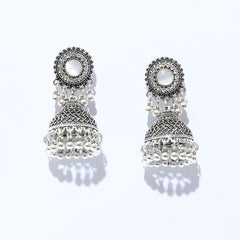 Exquisite Silver Oxidized Jhumka Earrings