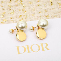 Dior Tribales Earrings - White Resin Pearls with Pistachio Green Transparent Resin