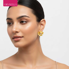 Gold Vintage Pearl Shell Earrings