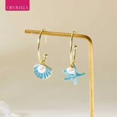 Chic Enamel Hoop Earrings