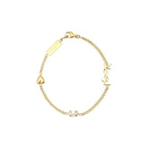 Y-S-L Monogram Heart Rhinestone Bracelet