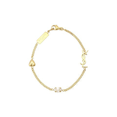 Y-S-L Monogram Heart Rhinestone Bracelet