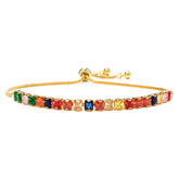 Rainbow Zirconia Tennis Slider Bracelet