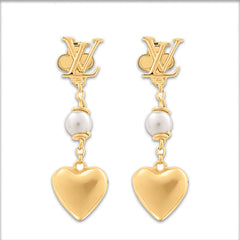 LV Heart Earrings