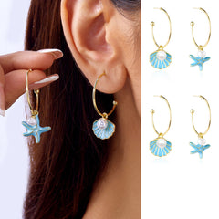 Chic Enamel Hoop Earrings