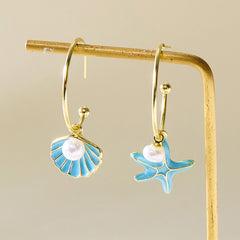 Chic Enamel Hoop Earrings