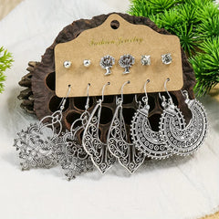Antique Silver Boho Earring Set