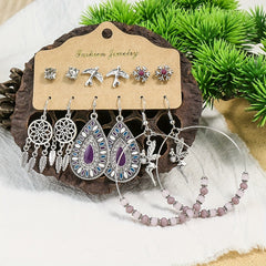 Antique Silver Boho Earring Set