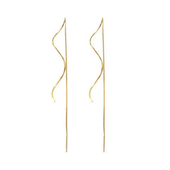 Gold Spiral Threader Earrings