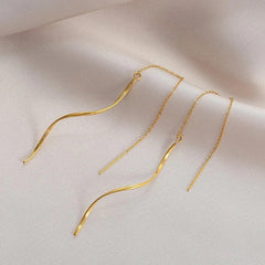 Gold Spiral Threader Earrings