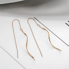 Gold Spiral Threader Earrings