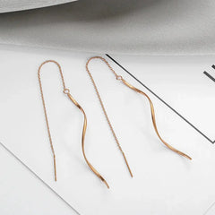 Gold Spiral Threader Earrings