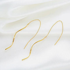 Gold Spiral Threader Earrings