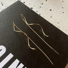 Gold Spiral Threader Earrings