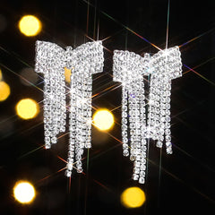 Sparkling Bow Drop Earrings