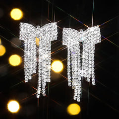 Sparkling Bow Drop Earrings