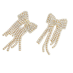 Sparkling Bow Drop Earrings