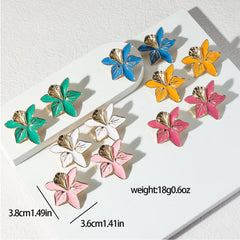 Colourful Enamel Flower Stud Earrings