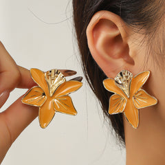 Colourful Enamel Flower Stud Earrings
