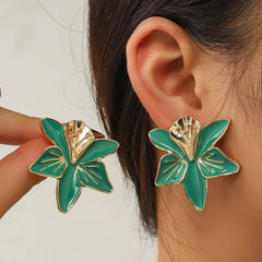 Colourful Enamel Flower Stud Earrings