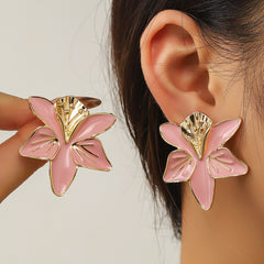 Colourful Enamel Flower Stud Earrings