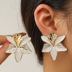 Colourful Enamel Flower Stud Earrings