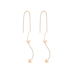 Elegant Gold Butterfly Threader Earrings