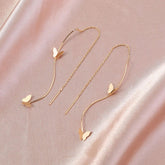 Elegant Gold Butterfly Threader Earrings