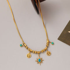 Elegant Necklace with Turquoise Charms