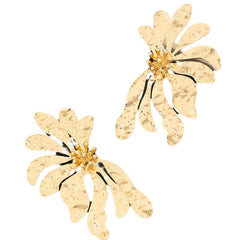 Bold Gold Statement Flower Earrings