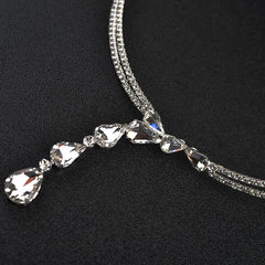 Sparkling Rhinestone Teardrop Choker Necklace
