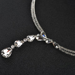 Sparkling Rhinestone Teardrop Choker Necklace
