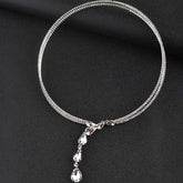 Sparkling Rhinestone Teardrop Choker Necklace