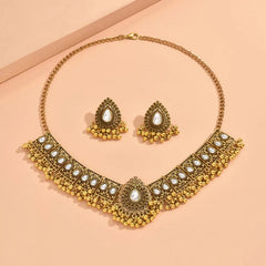 Ethnic Stone Necklace & Jhumka Earrings