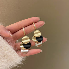 Shiny Round Sequin Tassel Earrings