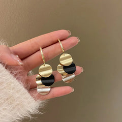 Shiny Round Sequin Tassel Earrings