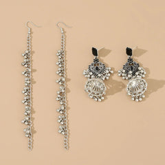 Elegant Black Statement Dangle Earrings