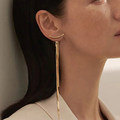 Elegant Snake Chain Statement Dangle Earrings