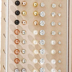 108pcs Elegant Rhinestone Stud & Hoop Earrings Set for Women