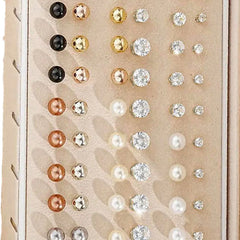 108pcs Elegant Rhinestone Stud & Hoop Earrings Set for Women