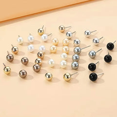 108pcs Elegant Rhinestone Stud & Hoop Earrings Set for Women