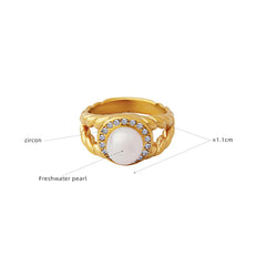 Luxury Gold & Pearl Statement Ring