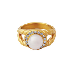 Luxury Gold & Pearl Statement Ring