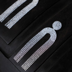 Sparkling Rhinestone Tassel Drop Earrings | Statement Dangle Chain Crystal Earrings